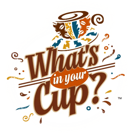 whats in your cup Coffee with Rhonda above the grind logo