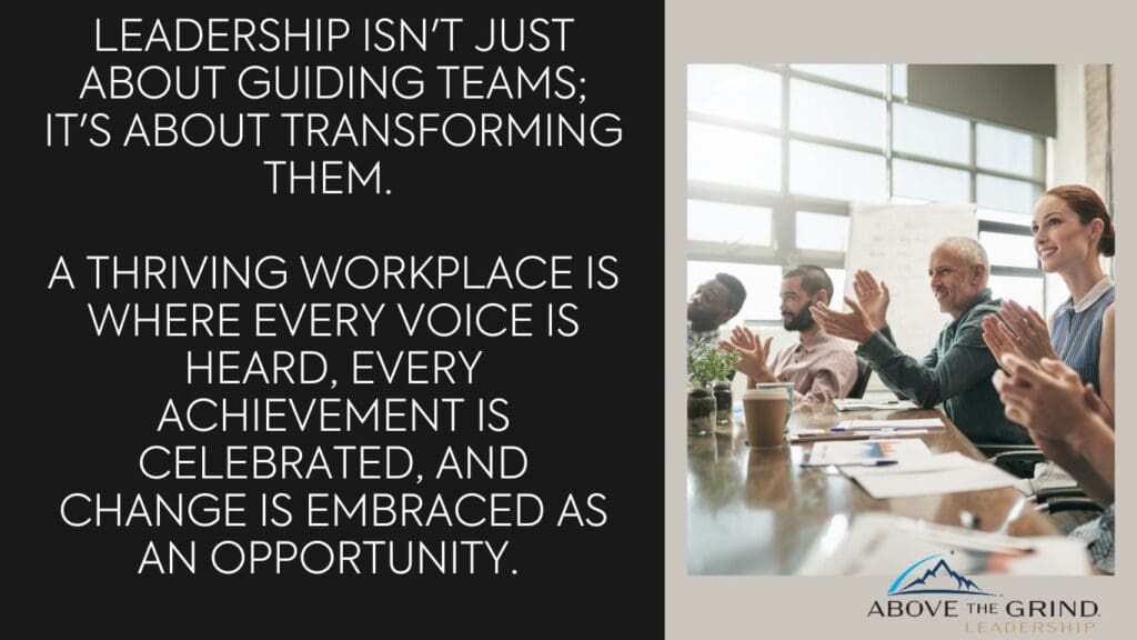 "Leadership isn't just about guiding teams; it's about transforming them. A thriving workplace is where every voice is heard, every achievement is celebrated, and change is embraced as an opportunity." - Rhonda Y. Williams, CEO Above the Grind Leadership